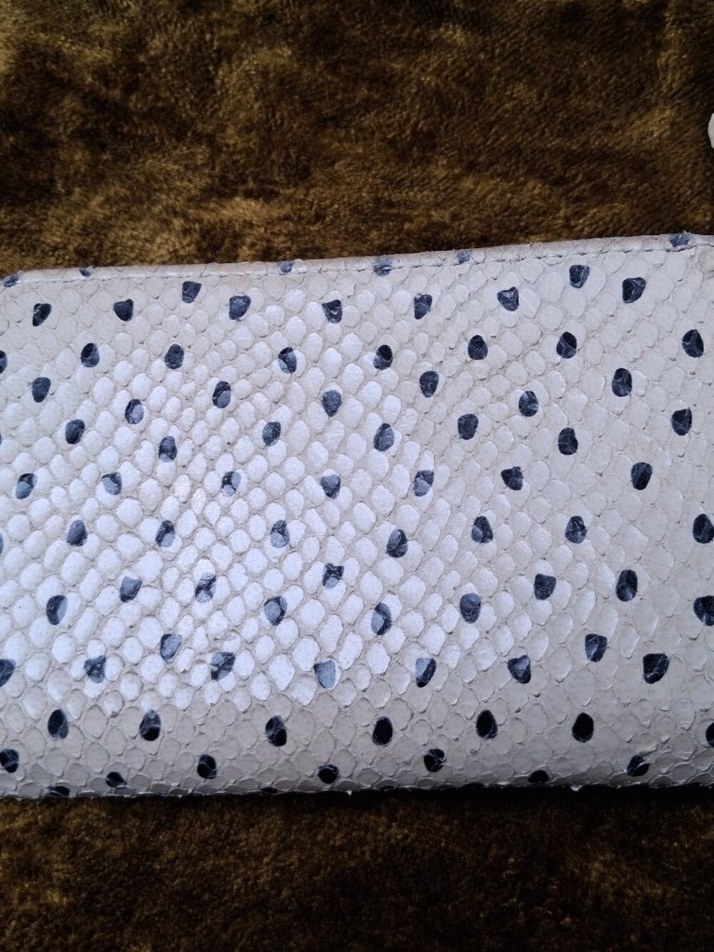 Kate Spade Kennedy Street Snake Wallet Trifold Ivory Black Dots Leather - Picture 6 of 16